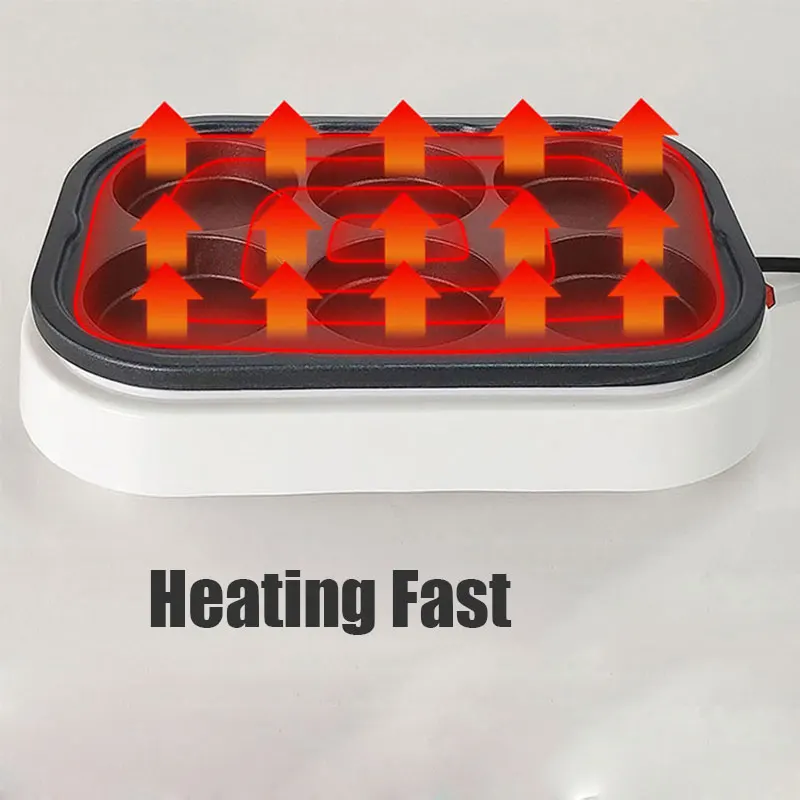 Electric Eggs Roasted Hamburger Machine Red Beans Cake Crepe Maker MINI Pie Pancake Baking Fried Egg Omelette Frying Pan EU 4