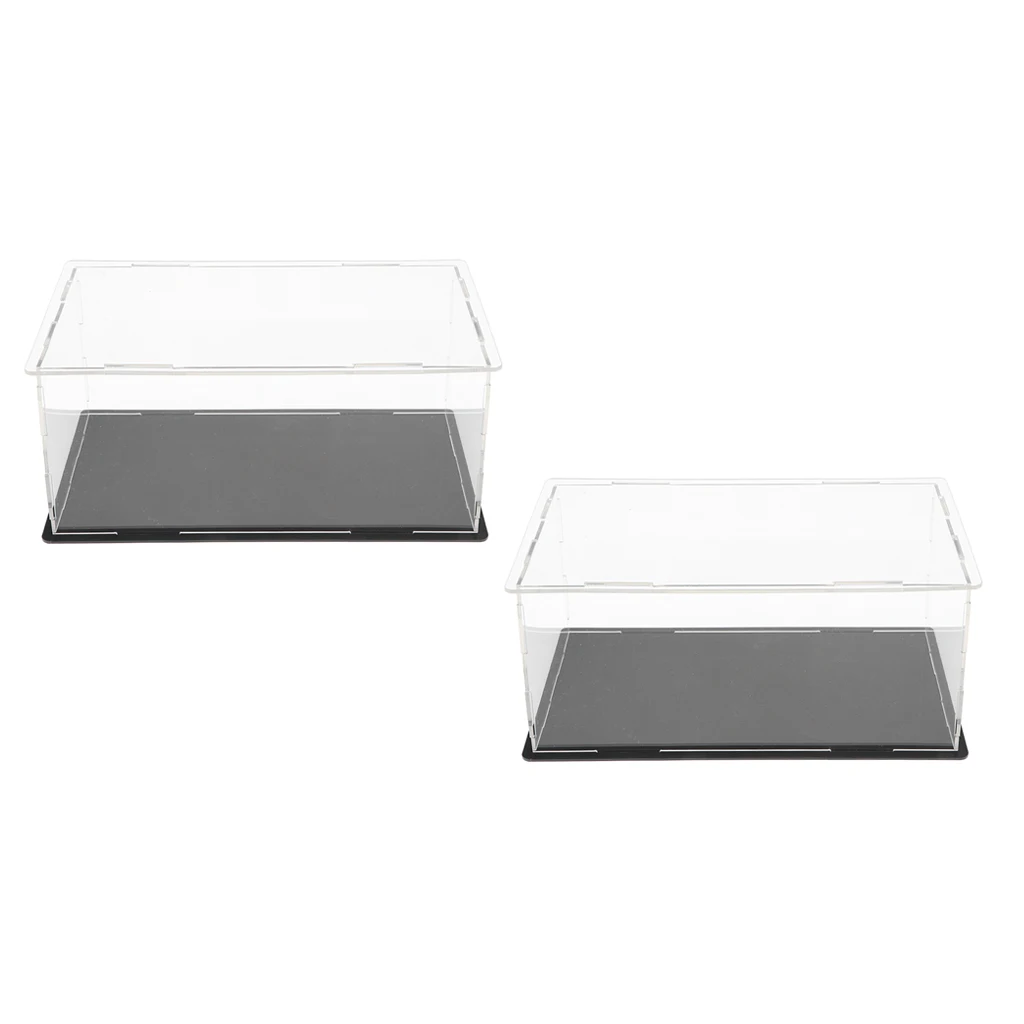 2pcs Acrylic Display Case Box Dustproof For Diecast Car Figure Doll Models 2pcs Acrylic Display Case Box Dustproof For Diecast Car Figure Doll Models