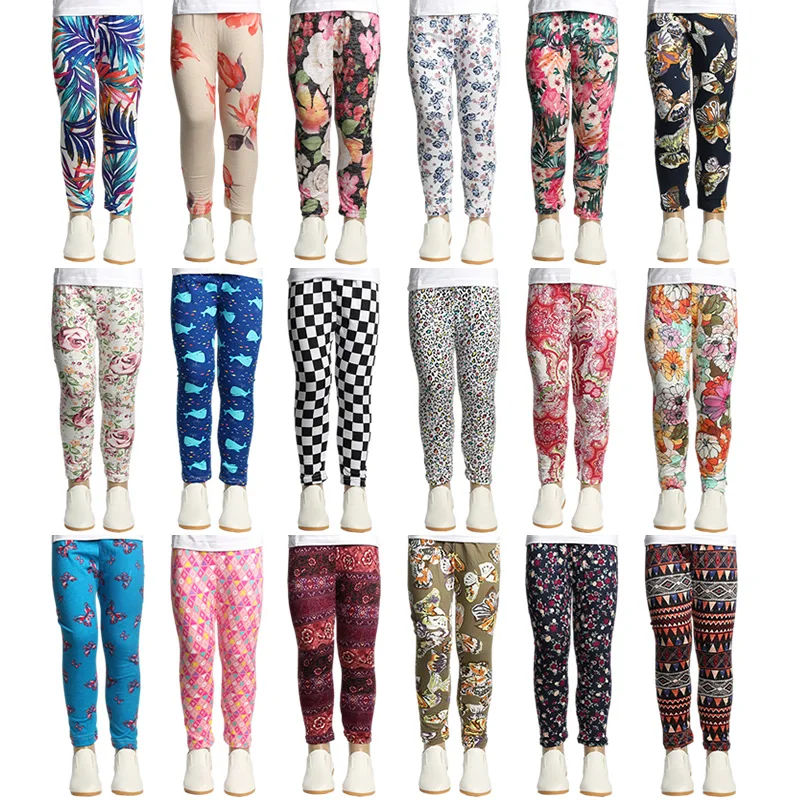 

New Children's Multi-color Printing Bottoming Pants Warm Winter Leggings Toddler Girl Pants Middle Waist Girls Leggings