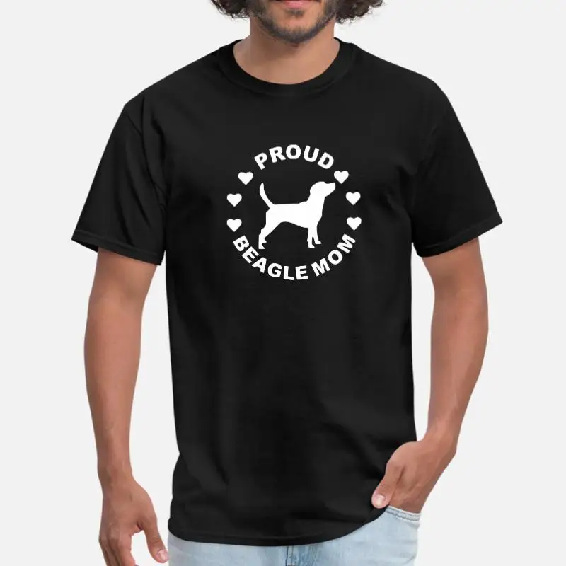 Индивидуальная футболка с надписью Proud Beagle, забавная Мужская футболка с круглым вырезом для девочек и мальчиков, S-5xl одежда больших размеров, популярная футболка - Цвет: Men-Black