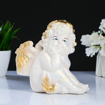 

Figure "Angel sitting" white-gold, 18x13x17cm 5070306