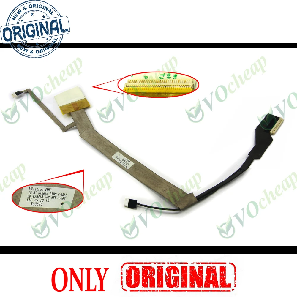 HP Compaq Presario CQ60 CQ60-100 CQ60-200 CQ60-300 G60 용 Vedio 플렉스 LCD 케이블, 15.6 인치-50.4AH18.001 50.4AH18.002, 신제품