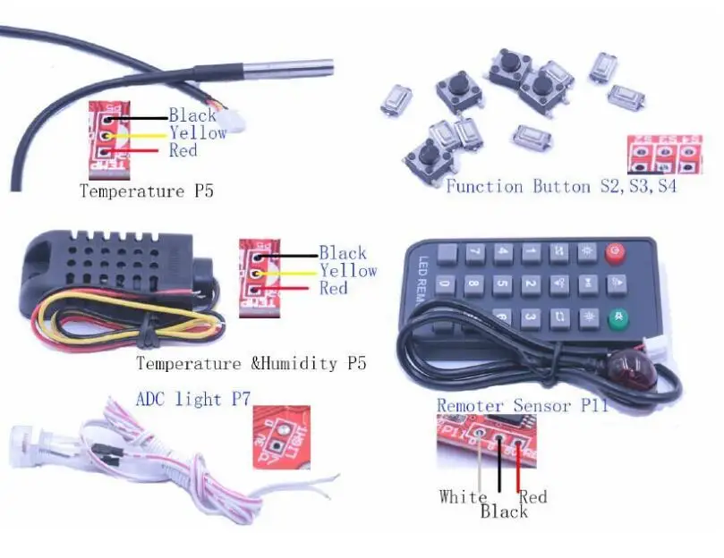 Huidu Sensors Temperature 18B20 Temperature & Humidity Sensor AM2301 Single/RGB Brightness Sensor Sensor Box 1R remote