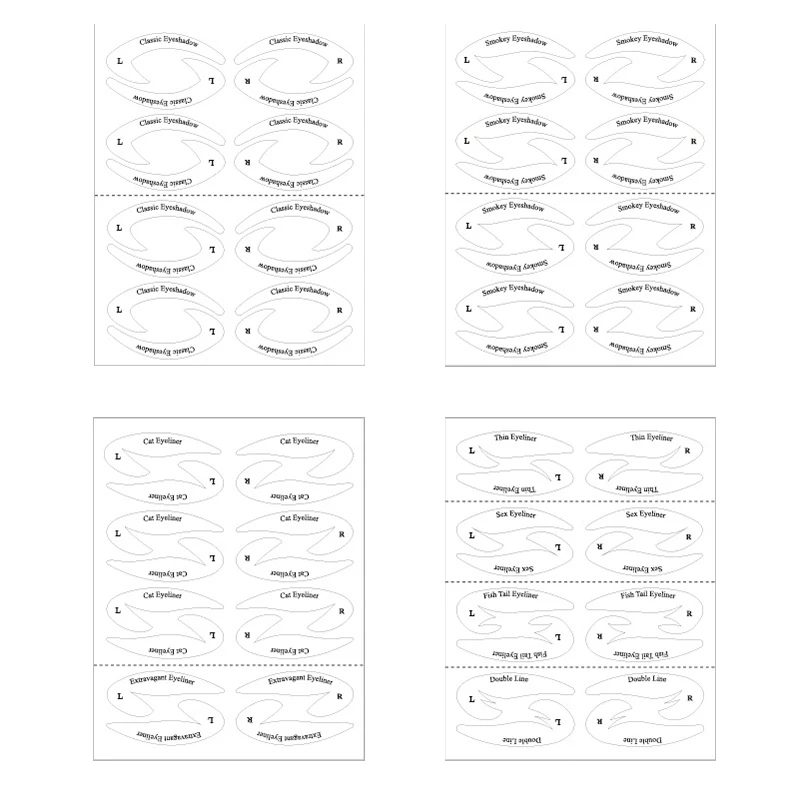 32 пары подводка для глаз тени для век нетканые формы наклейки инструменты для макияжа Тени для век применение защитные накладки Губы кошка подводка для глаз