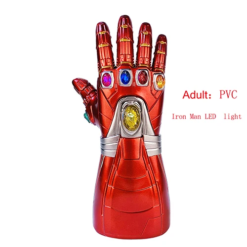 Adulto Glove LED Косплей Мстители светодиодный перчатки для детей и взрослых Новинка танос Marvel Infinity Gauntlet супер герой Железный человек перчатки - Цвет: Adulto Glove LED
