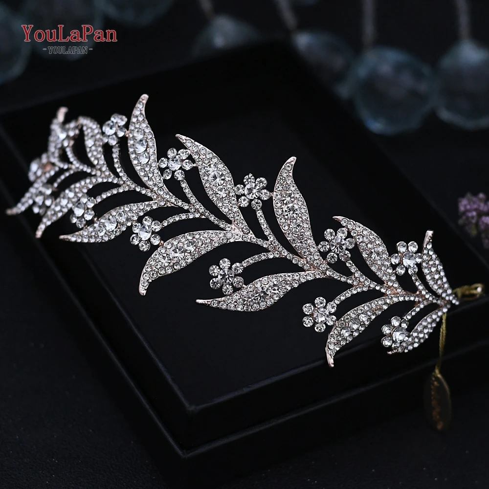 YouLaPan Alloy Rhinestone Headband Wedding Head Piece Flower Bridal Hair Accessories Hair Comb Silver Clips Headwear HP301
