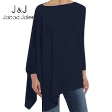 Jocoo Jolee Women Causal Long Sleeve Cotton font b Blouse b font Spring Loose Irregular Shirt
