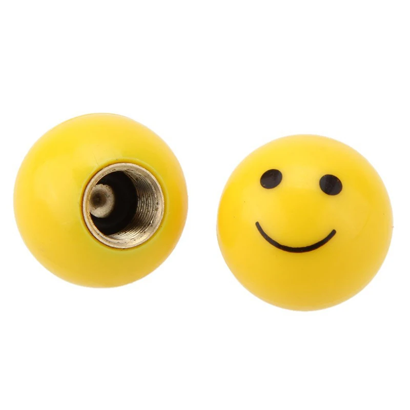 2pcs Smile Face Eyeball MTB Road Bicycle Motorbike Automobile Schrader Valve Port Cover Tire Wheel Rim Air Valve Dust Cap Stem U