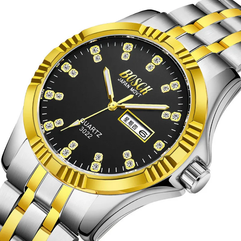 

Top Luxury Brand Men Watches Business Quartz Waterproof Watches Men's Stainless Steel Band Auto Date Luminous Hands Wristwatches