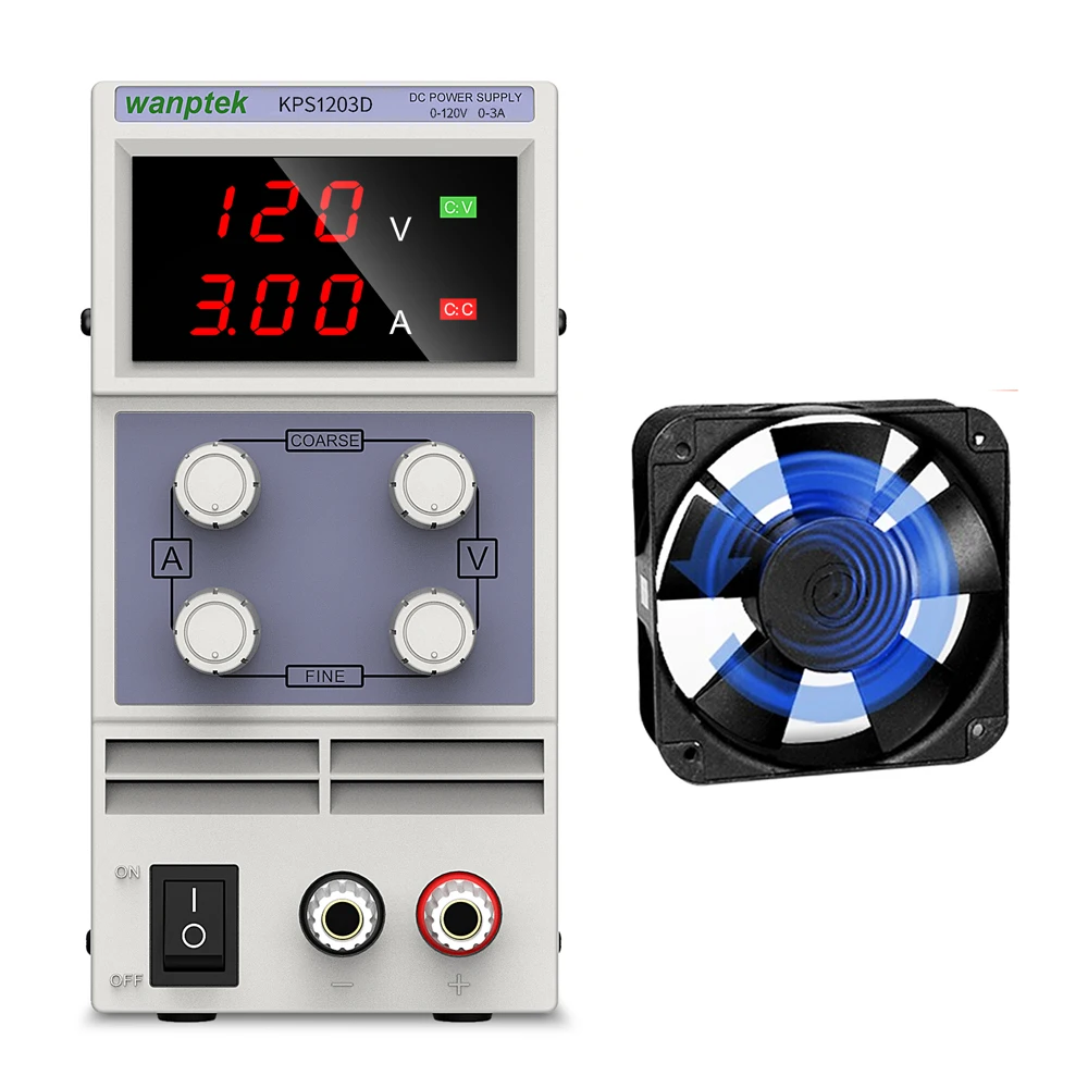 Fonte de alimentação ajustável dc 120v 3a