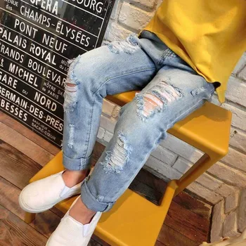 

Children clothes girls long style cotton jeans 2-9Y kids denim trousers girls ankel-length pants baby girls casual denim pants
