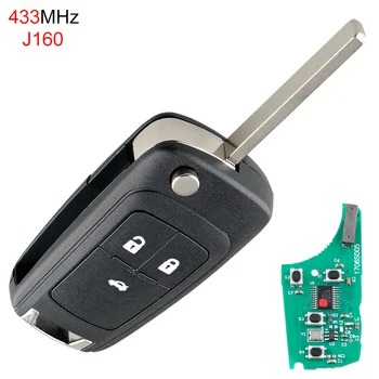 

Auto Key Car Key Replacement 433 MHz 3 Buttons Foldable Remote Key Fob with ID46 Chip for Opel Vauxhall Insignia Astra 2009-2014