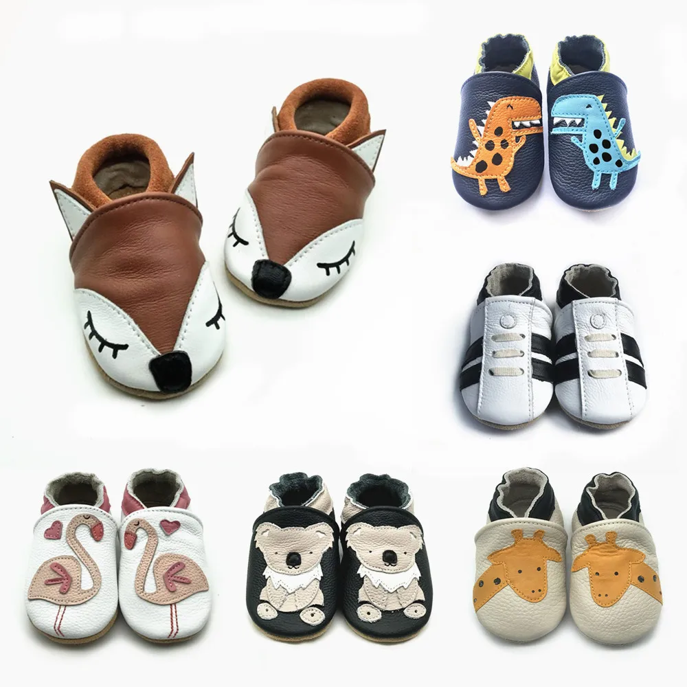 

New Cow Leather Baby Shoes First Walkers Soft Soled Booties For Boys And Girls Toddler Sandals Kids Moccasins Slipper