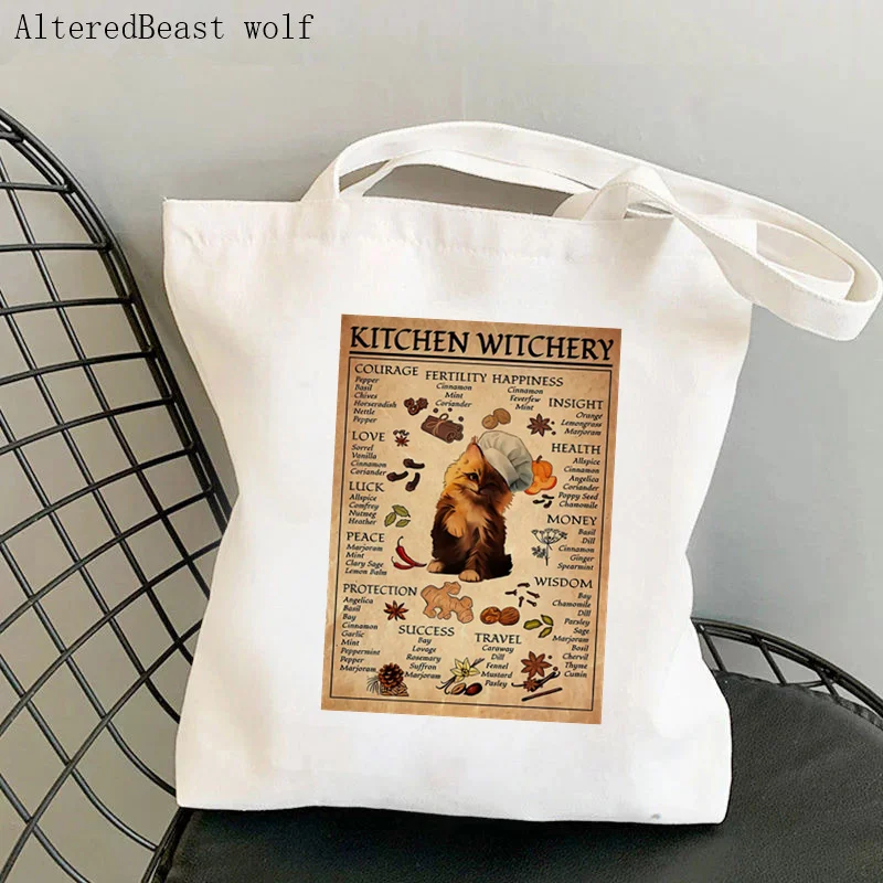 Women Shopper bag Rock cats funny cat lover Kawaii Bag Harajuku Shopping Canvas Shopper Bag girl handbag Tote Shoulder Lady Bag