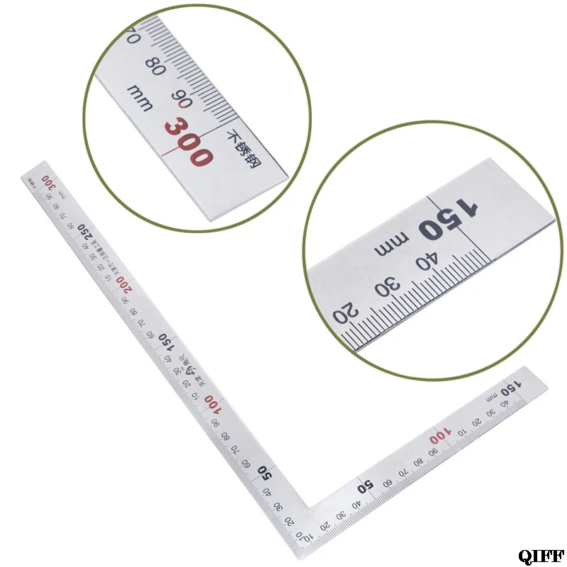 

Stainless Steel 15x30cm 90 Degree Angle Metric Try Mitre Square Ruler Scale