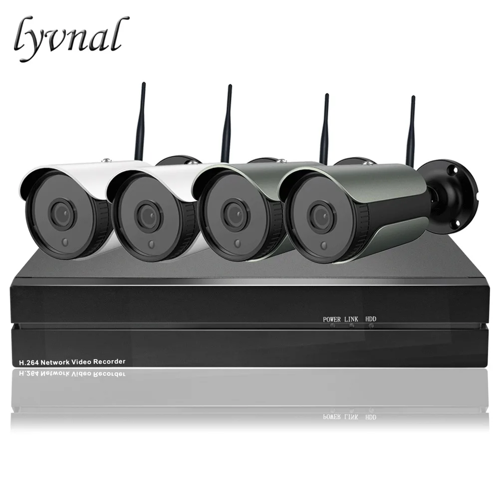 LYVNAL 4CH wi-fi-комплект H.265 SONY 1080P WiFi камера пуля беспроводная камера безопасности p2p наблюдение ONVIF 8ch 5mp 2mp NVR комплект - Цвет: Многоцветный