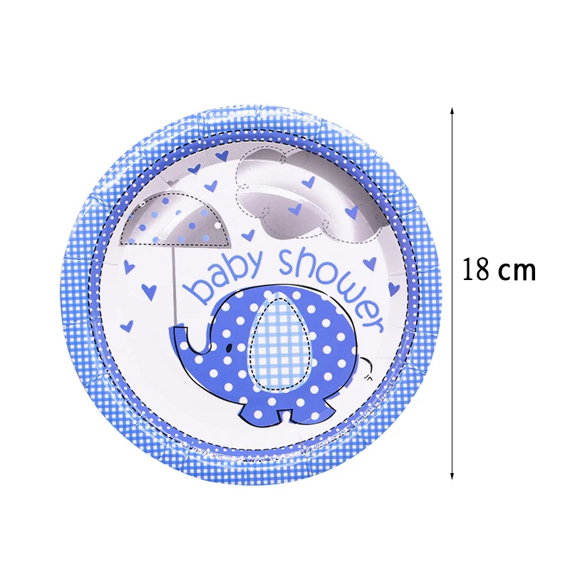 Розовый синий слон одноразовая посуда бумажная салфетка под тарелку кружку детский Душ пол раскрыть украшения Дети День рождения принадлежности - Цвет: B02 10pcs