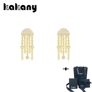 

Kakany 2020 Summer New High-quality Fashion Gold Yellow Jellyfish Set With Shiny Zircon Earrings Ladies Brand Party Jewelry Gift