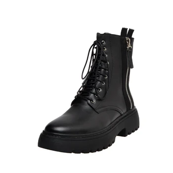 

SKLFGXZY Martin boots Genuine leather black Female boots outdoor Women's shoes Women's boots Autumn and winter