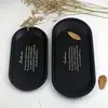 Oval Metal Jewelry Tray Desktop Organizer Decoration Kitchen Food Storage Plates Black Stainless Steel Small Ornaments Organizer 2