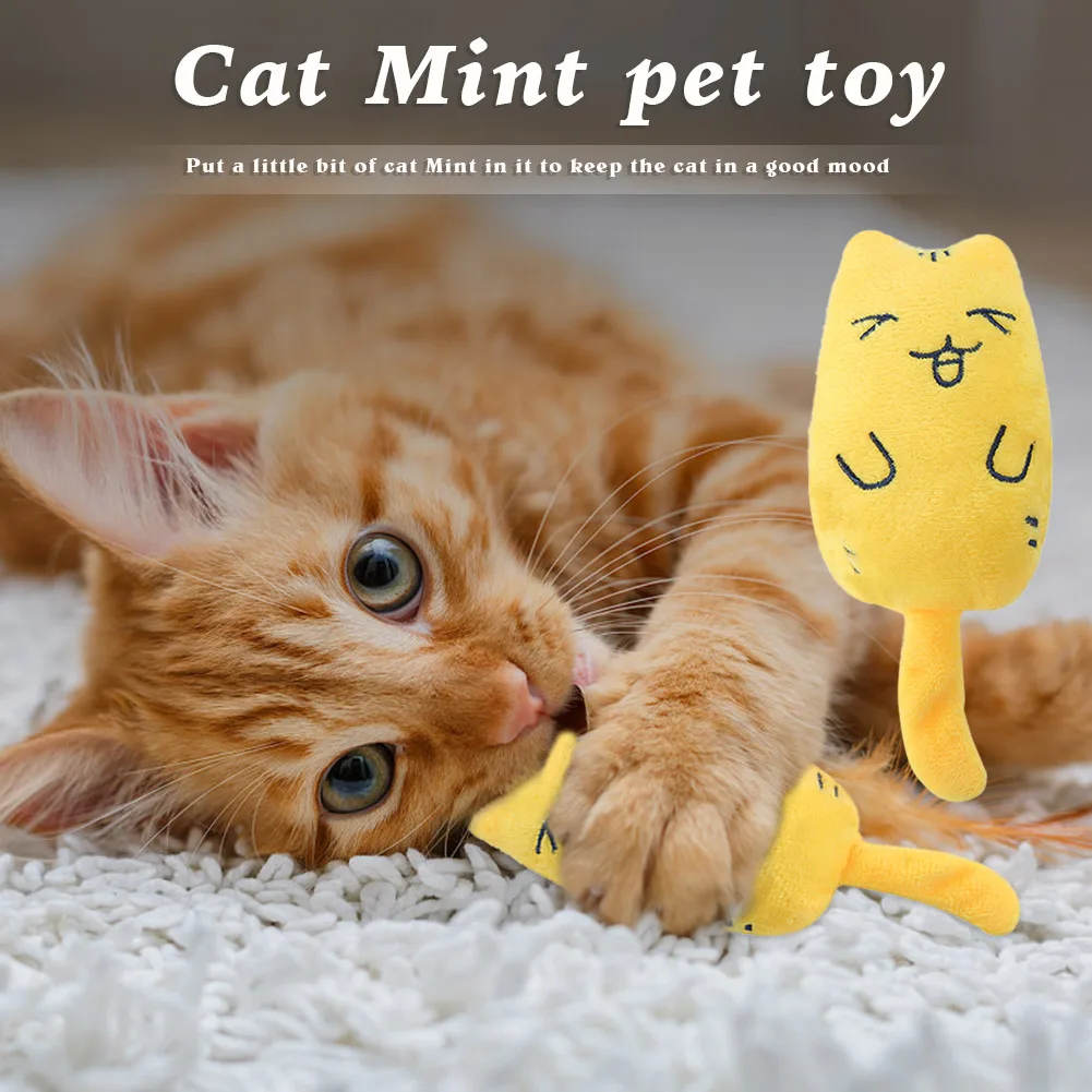 

Teeth Grinding Cat Mint Pet Toy Funny Plush Cats Toy Kitten Chewing Toys Gifts Cat Mint Training Resistance Bite Pet Supplies