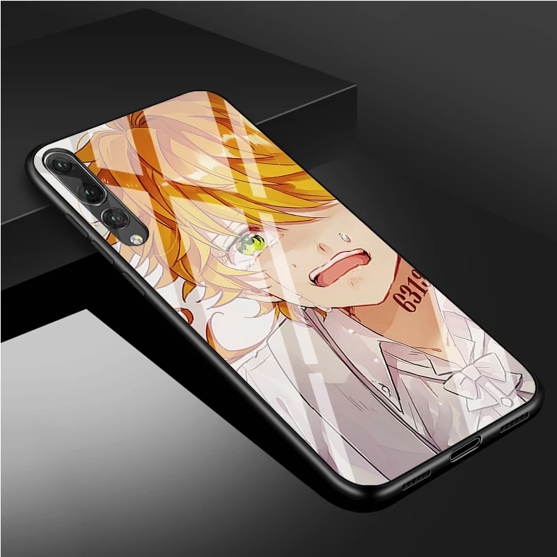 The Promised Neverland anime Tempered Glass Phone Case For Huawei P20 P30 P40 P40 Lite Pro Psmart Mate 20 30 Cover Shell huawei snorkeling case Cases For Huawei