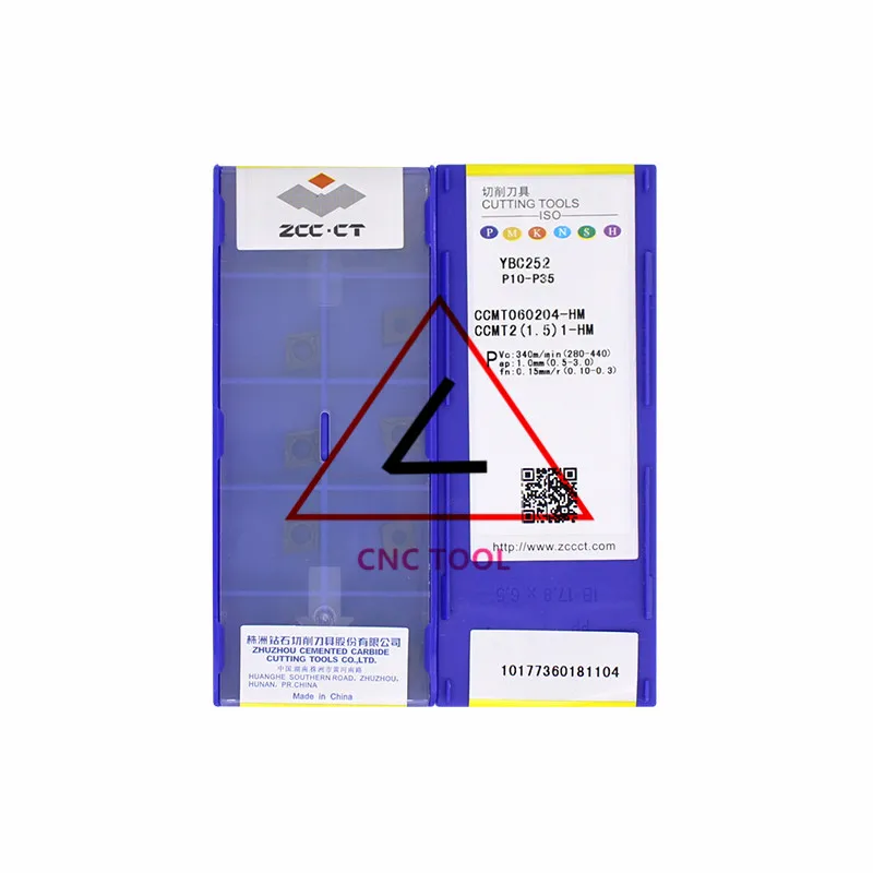 

Вставки для токарной обработки ZCCCT CCMT060204-HM YBC252, 10 шт.