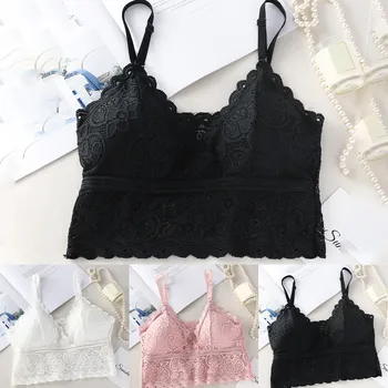 

2020 New Arrival Women Sexy Bra Push Up Wireless Lace Bra Top Lady Summer lace Sexy lingerie intimate Seamles Women Vest Bustier