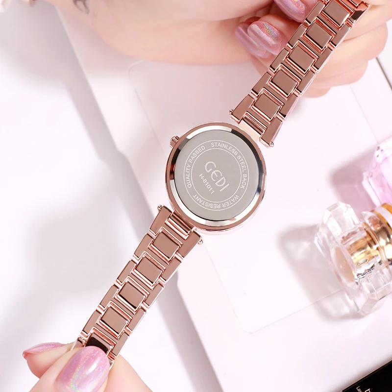 GEDI брендовые роскошные женские часы из розового золота, женские модные часы с кристаллами, полностью стальные женские часы, relogio feminino horloge dames