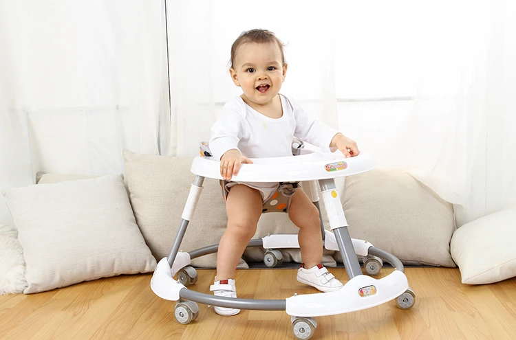 

Free shipping Baby Walker with 6 Wheels Anti Runover Multi Function Skating Car Learning Walkers Walking Assistant Easy to Fold
