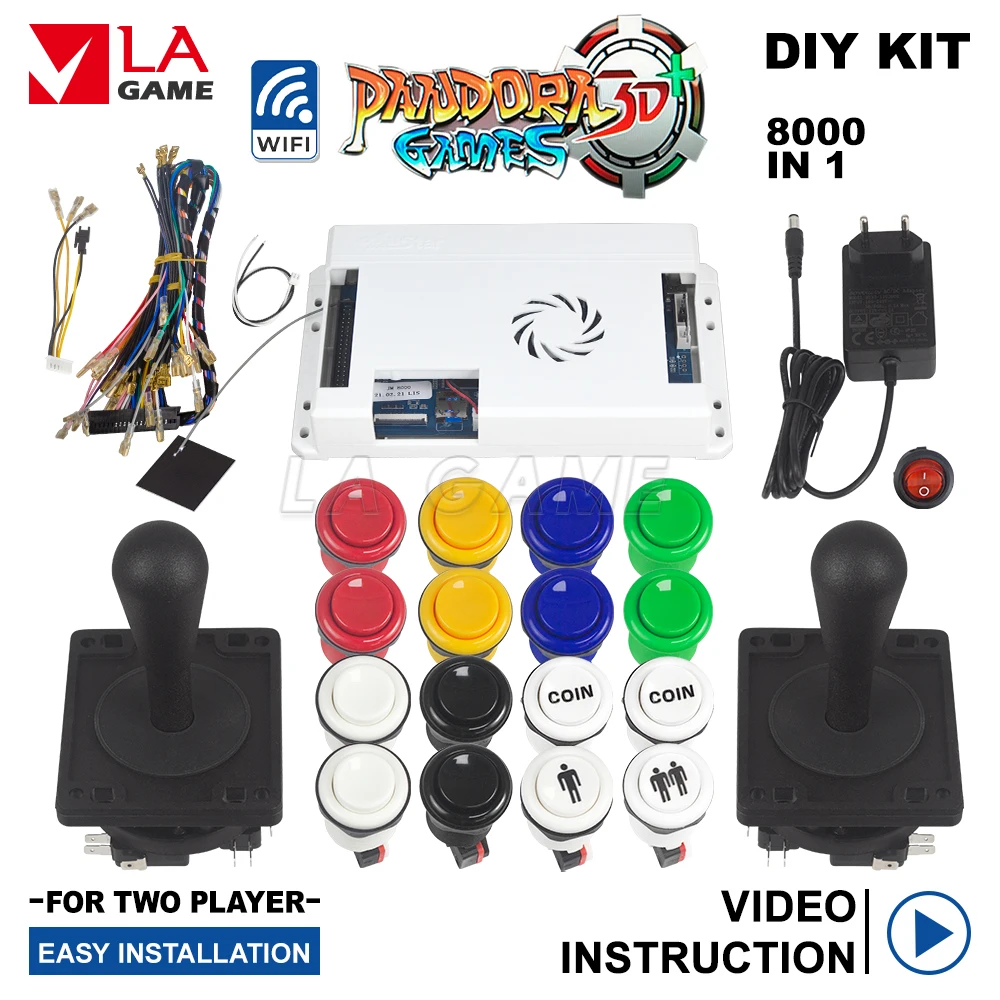 Hd 720p Diy Arcade Game Kit Pandora Box 3d 8000 In 1 Happ Arcade Buttons Player American Joystick Wireless Pandora Box 3d Wifi 1 720p wifi визуальный домофон 1 беспроводной звон колокольчика