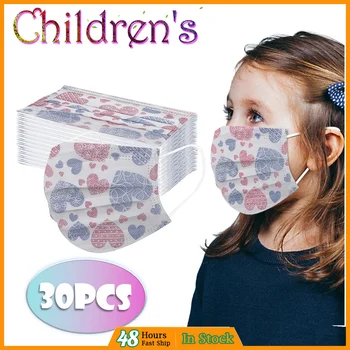 

10/20/30PCS Cartoon Cute Pattern mascarilla protective Mouth Mask Breathable Baby 3-layer Disposable Mask Earloop Face Mask