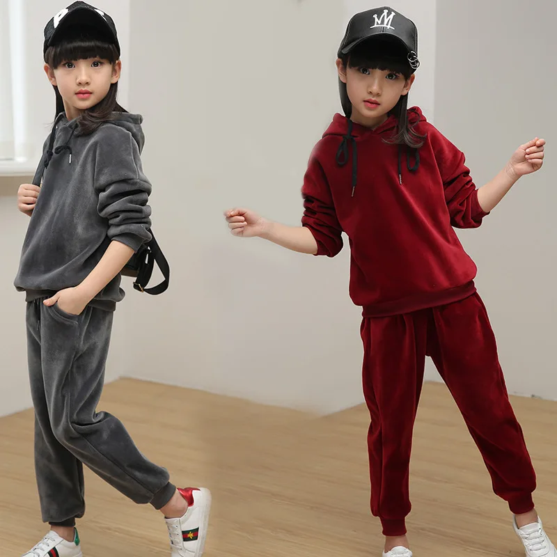 

Girls Gold Velvet Suit 2 Childrenswear Spring And Autumn 3 Children Baby Girls 5 Hooded Casual 6 Hoodie 7 Two-Piece Set 8-Year-O