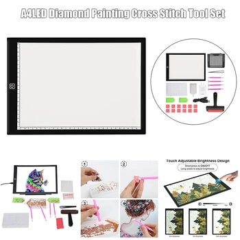 

Diamond Painting Cross Stitch Tool Set Including Diamond Stitch Pen Tweezers Plastic Tray A4s LED Light Pad New HUG-Deal