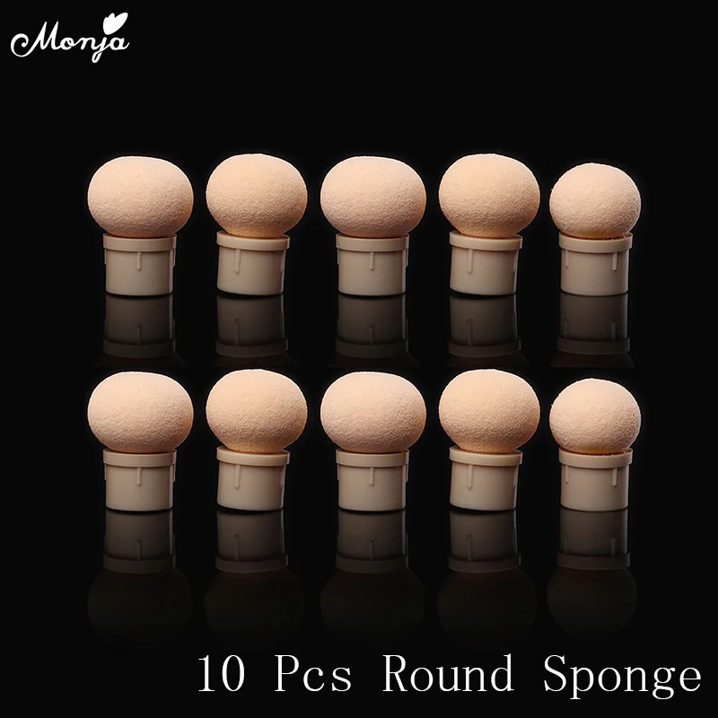 10 Pcs Round Monja 6 шт./компл. нейл-арта градиентный постепенный Цветущий конструкции передачи оттенок чайник раунд/Sharp заменить губка головки Маникюрный Инструмент - Цвет: 10 Pcs Round