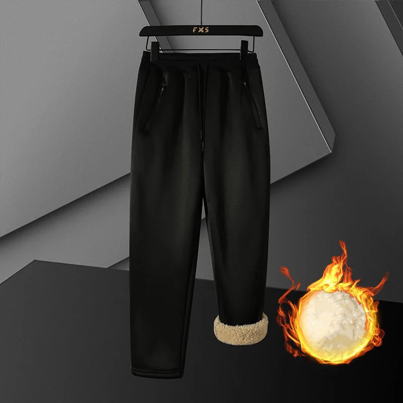 10XL Oversize Plush Casual Pants Mens Warm Cargo Pants Plus Size Men Winter Warm Plush Trousers Streetwear Thickened Loose for Wide Leg Pants,Fashion Pants,Fashionable Wide Leg Pants