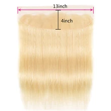 Волосы UNICE прямые бразильские волосы на шнурке#613 блонд 1" x4" свободная часть кружева закрытие 1 шт Remy человеческие волосы
