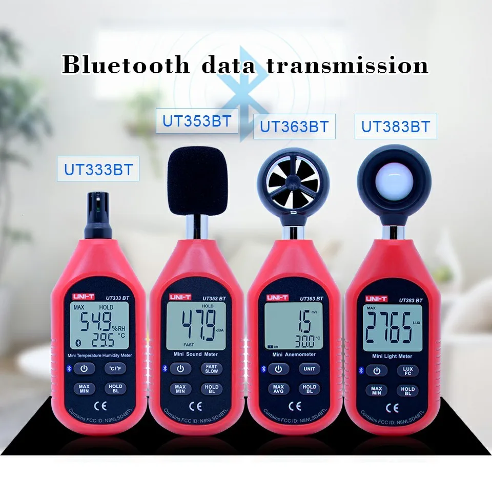 UNI-T Мини ЖК Цифровой термометр гигрометр Bluetooth цифровой Температура Влажность Анемометр тестер склад UT333BT серия
