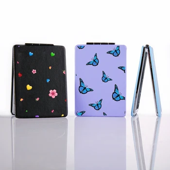 

Flower Portable Folding Makeup Mirror with Double Side for Girl Cute Butterfly Magnifying Compact Cosmetic Vanity Pocket Mirrors