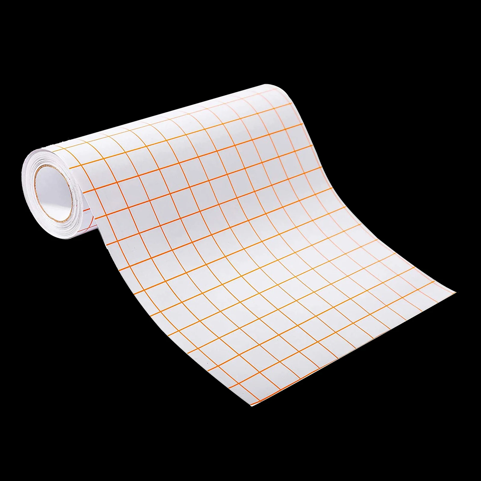 

Vinyl Transfer Tape Roll Clear with Orange Alignment Grid Application Tape for Signs Crafts Decals Medium Tack (12in x 6.6ft)