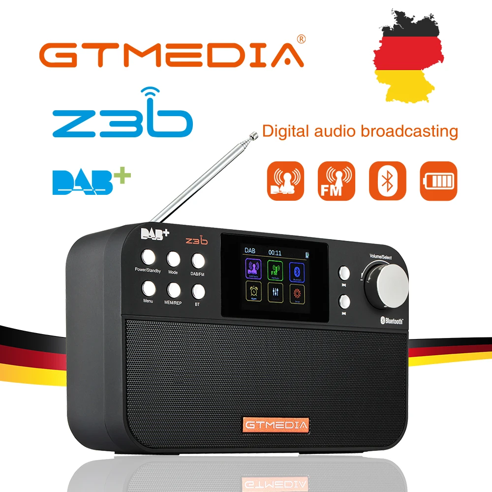 GTmedia Z3B DAB Портативный радио FM цифровое Регистраторы 2 4 дюймов TFT LCD цветным