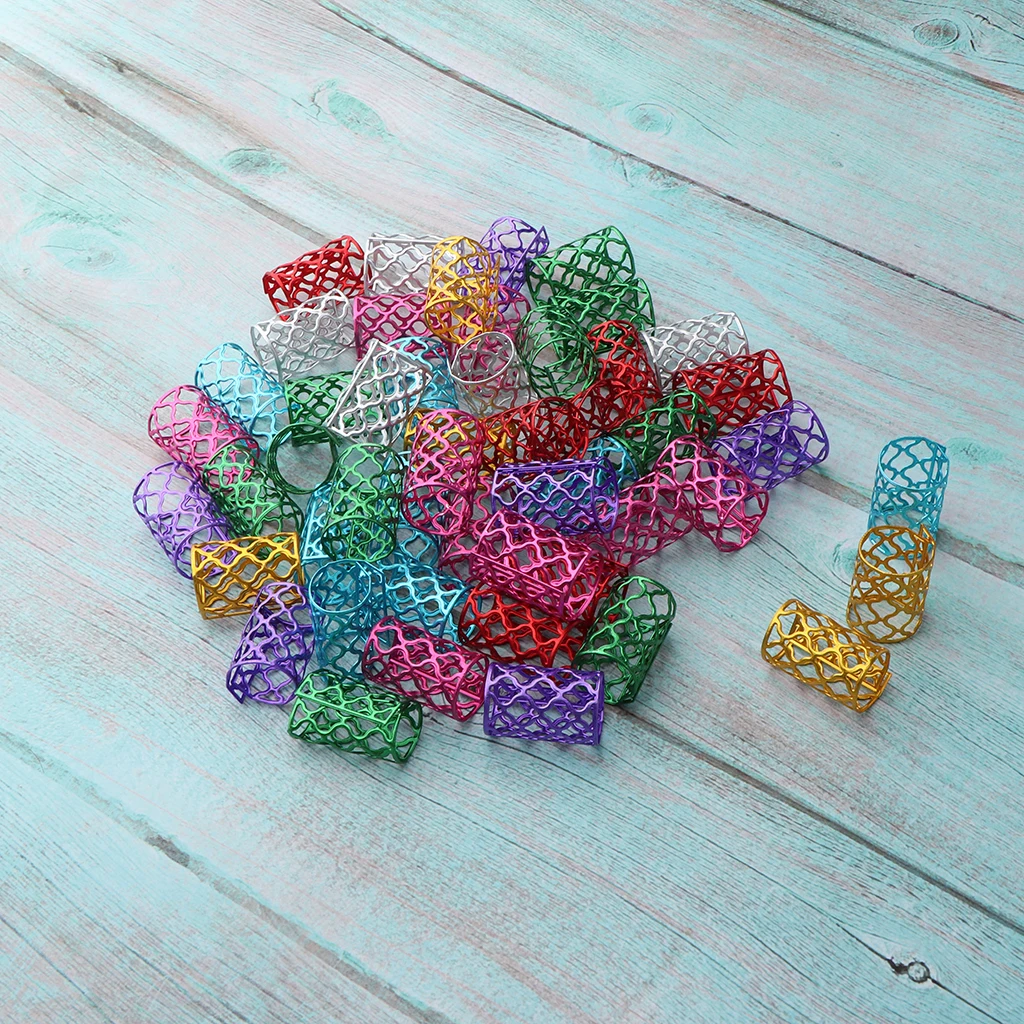 50pcs  Hair s Beads Tubes for Braids,Beard,Hair Extension,Ponytail