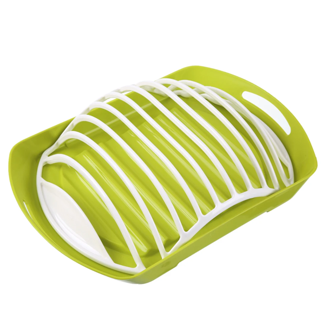 

Kitchen Countertop Multi-Function Tray Drainer Drying Rack Tableware Holder - White + Green