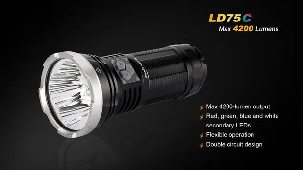 FENIX LD75C 4200 яркий красный, синий, зеленый, четыре цвета и белый портативный уличный фонарик