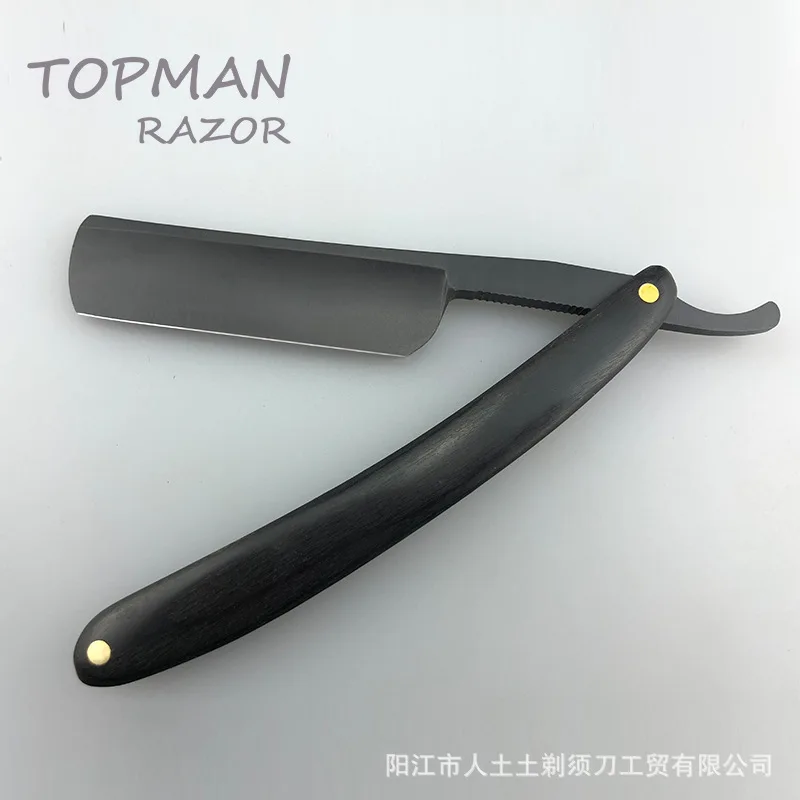 

All Black Wooden Handle Razor Hairdressing Knife Razor Retro Razor Hair Knife Knives Shaving Razor Barber Tools G1106