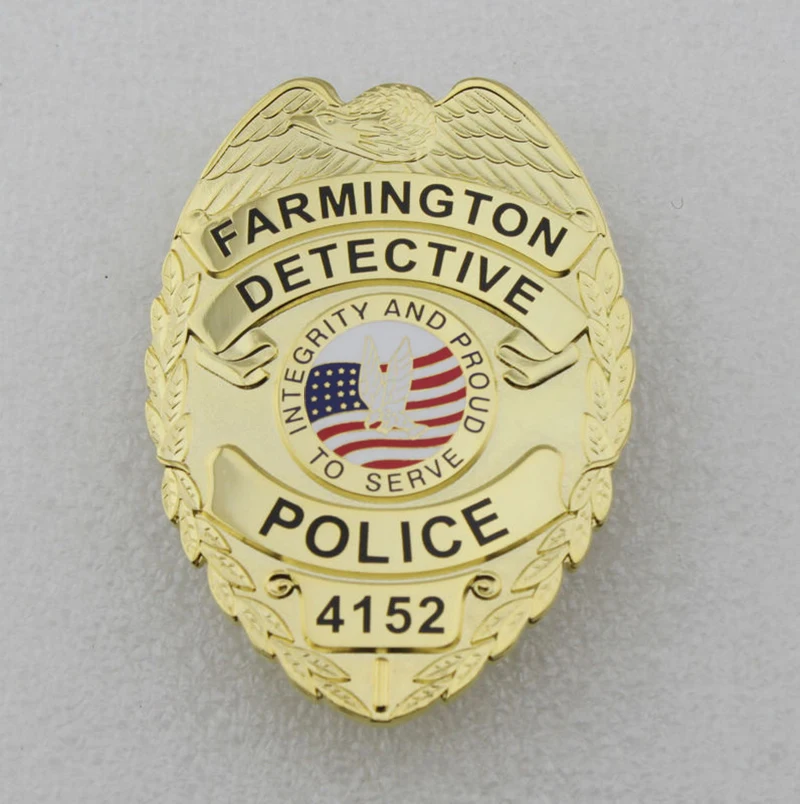 США FARMINGTON детектив полиции № 4152-целостности и с гордостью-Реплика ТВ/реквизит для фильма на булавке значок