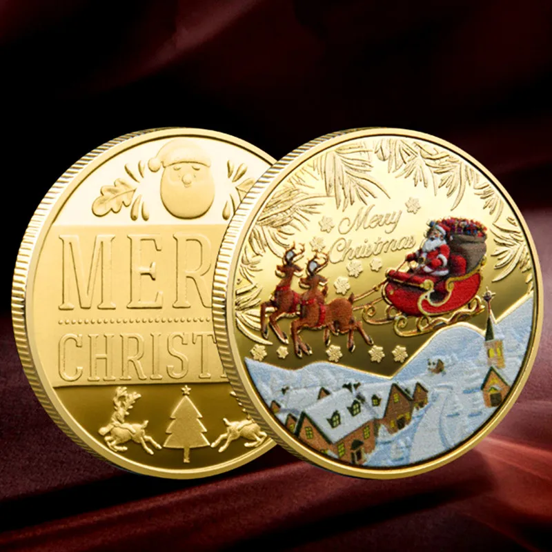 Creative Christmas Santa Claus Commemorative Coin Souvenir Collectible Art | Дом и сад