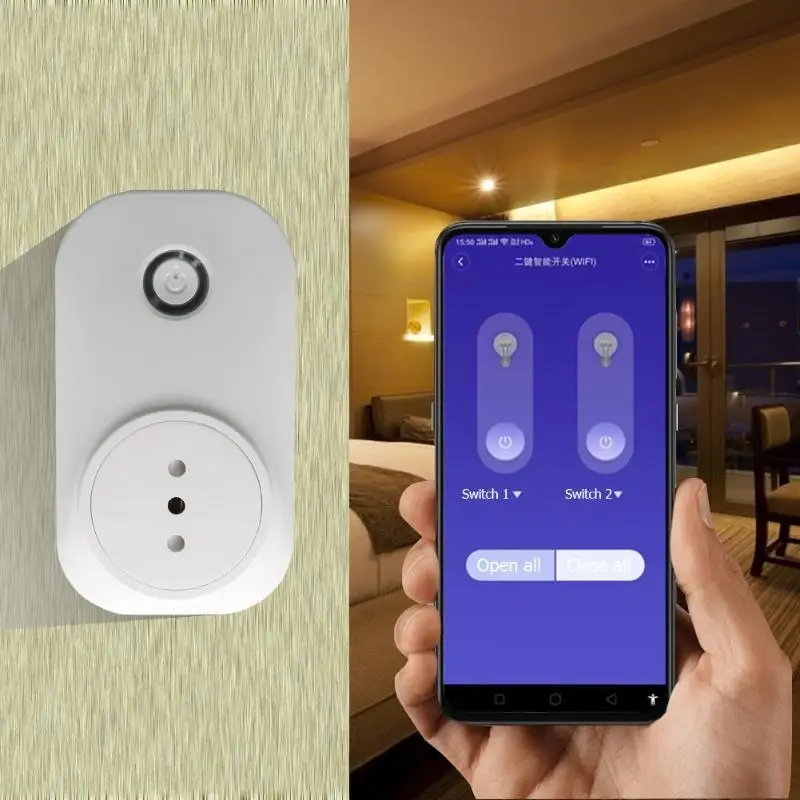 ALLOYSEED WiFi интеллектуальная розетка Беспроводная розетка для Google Home Alexa Голосовое управление Установка времени измерение электроэнергии