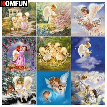 

HOMFUN Full Square/Round Drill 5D DIY Diamond Painting "Angel garden girl" 3D Embroidery Cross Stitch 5D Home Decor Gift