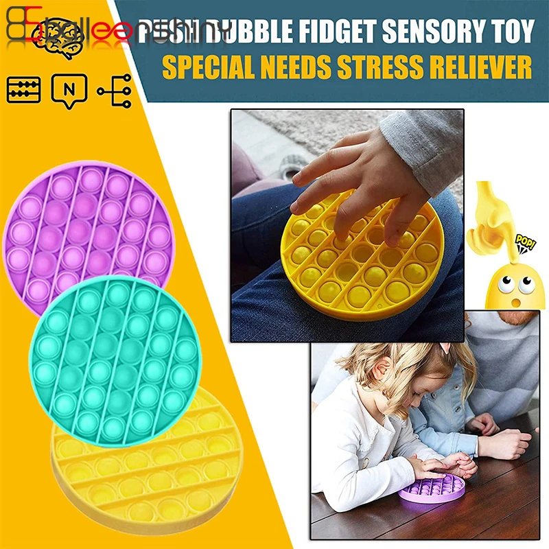 

BalleenShiny Antistress Toys Push Pop Bubble Fidget Sensory Toy Autism Special Needs Stress Reliever Toys for Adult Kids Funny